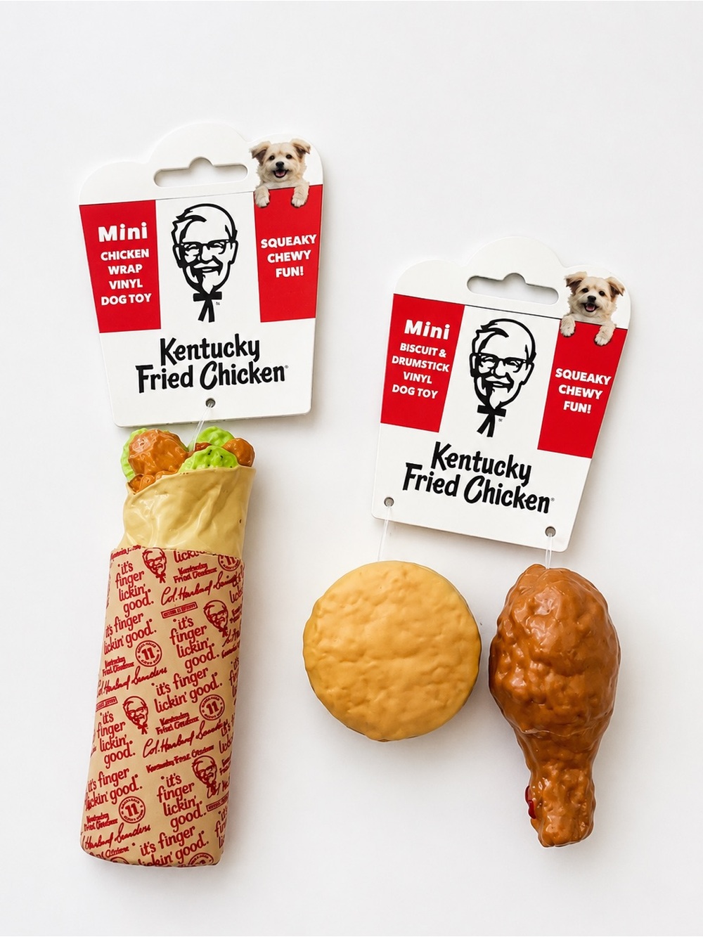 🐾 KFC Mini Vinyl Squeaky Dog Toy Bundle